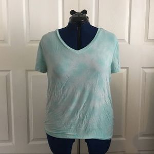 Blue and white tie-dye shirt